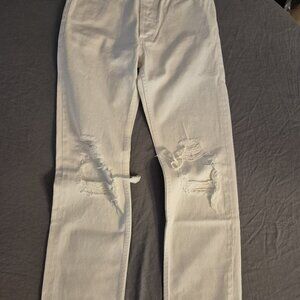 Rhude White Distressed Denim Jeans Size 29